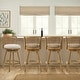 preview thumbnail 63 of 64, Harper Modern Swivel Bar Stool, Upholstered Counter Height Chair with Solid Wood Frame Set of 4 - Ivory - Bar Height
