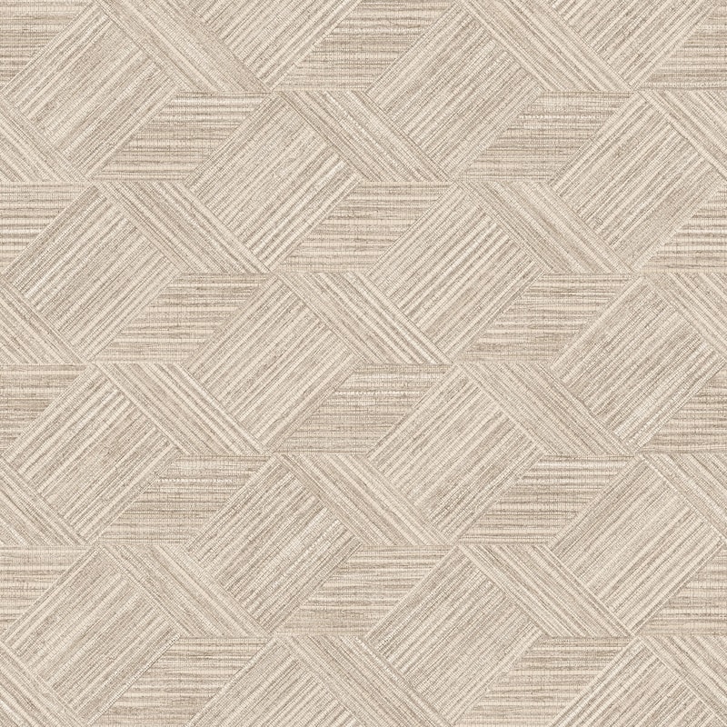 Galerie Wallcoverings Evergreen Grassy Tile Vinyl on Non-woven Matte Wallpaper Roll - 33 feet long x 21 inches wide - Taupe