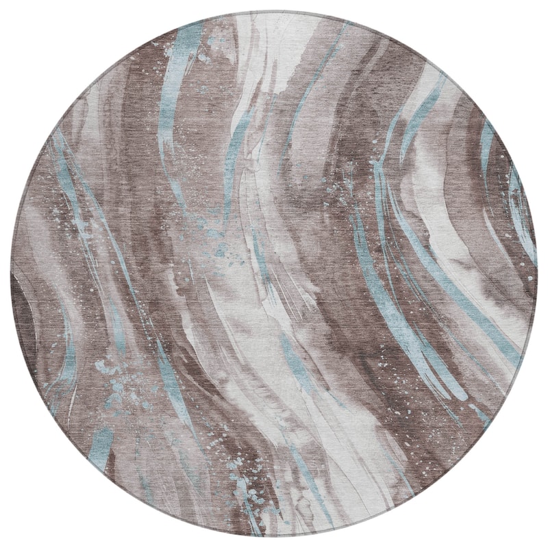 HomeRoots Abstract Transitional Rectangle Outdoor Rug