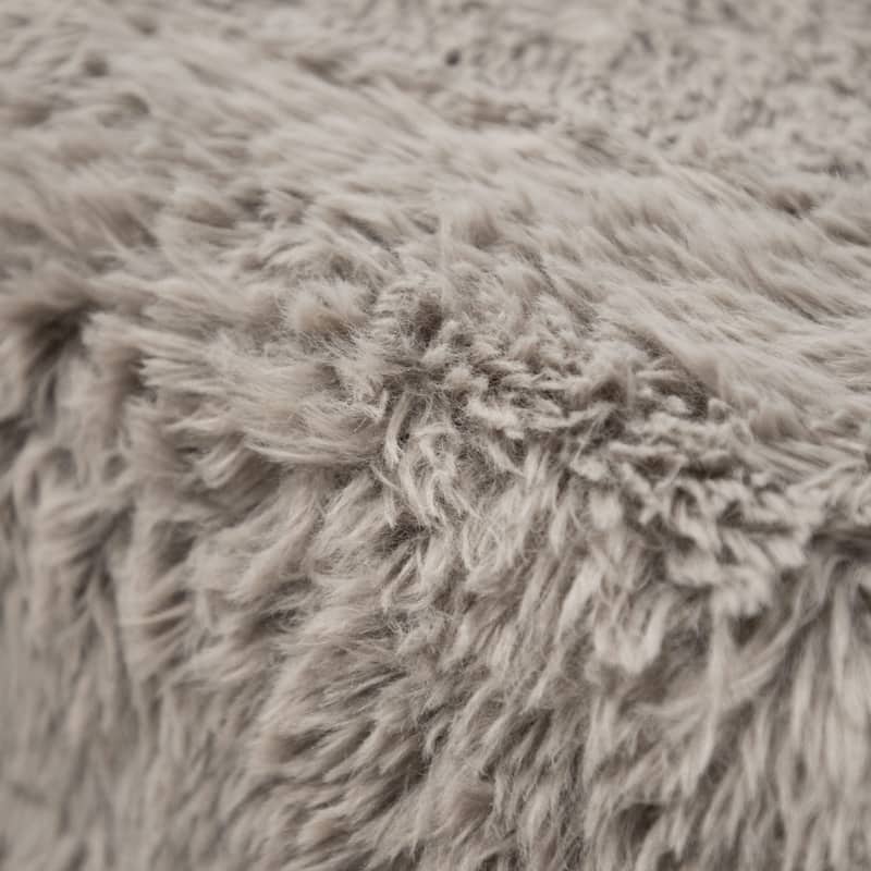 Furniture of America Ylena Modern 5-Piece Faux Fur Foam Modular Armless Compressed Sectional Sofa with Ottoman