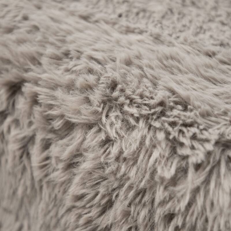 Furniture of America Ylena Modern Faux Fur Foam Modular Compressed Sofa Chair