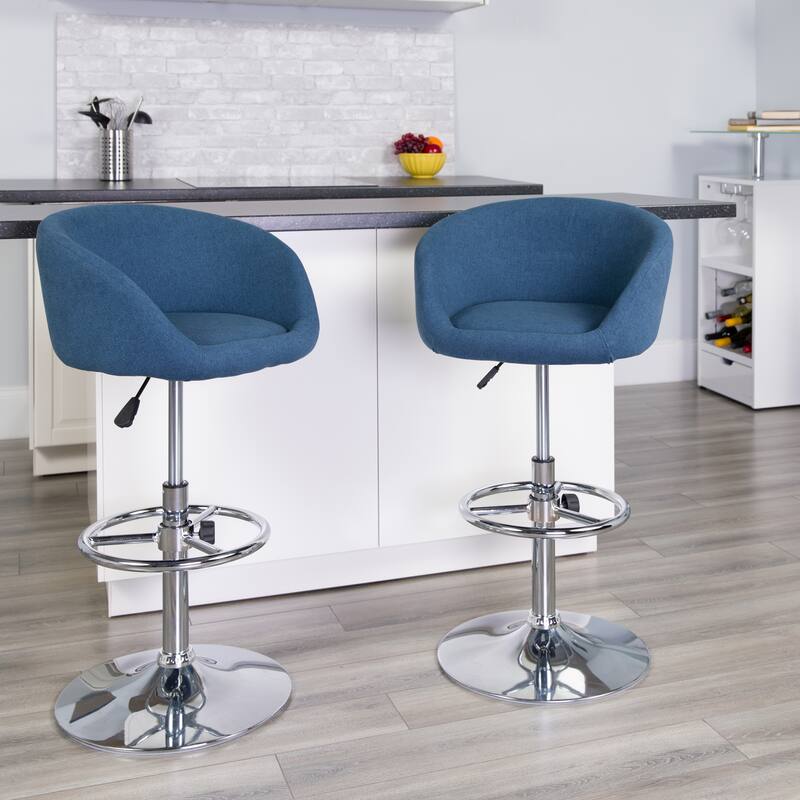 Contemporary Adjustable Height Barstool - 21"W x 18.5"D x 32.5" - 41"H