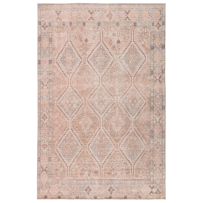 Marquesa Machine Washable Trellis Light Pink/ Blue Area Rug - 7'6"X9'6" - Runner/Rectangle