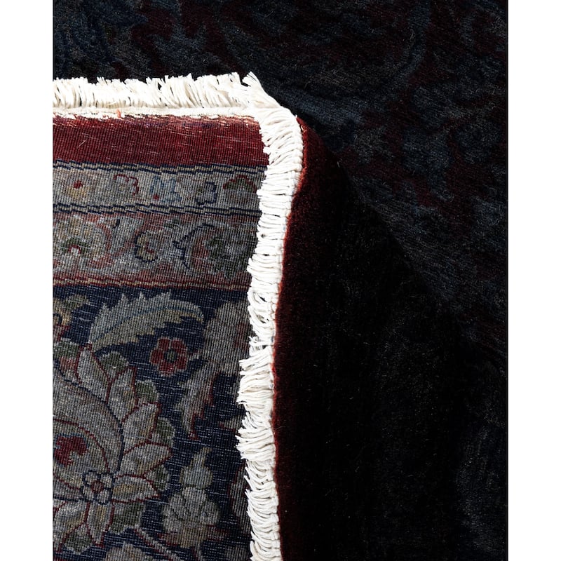 Overdyed One-of-a-Kind Hand-Knotted Area Rug - Black - 8' 1" x 8' 1"