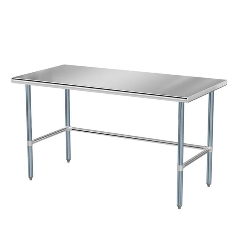 60 X 30 Inch Open Base Stainless Steel Table - N/A - Silver