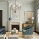 preview thumbnail 2 of 6, Abbie 31" 6-light Chandelier w/ White Fabric Stay-Straight Shades