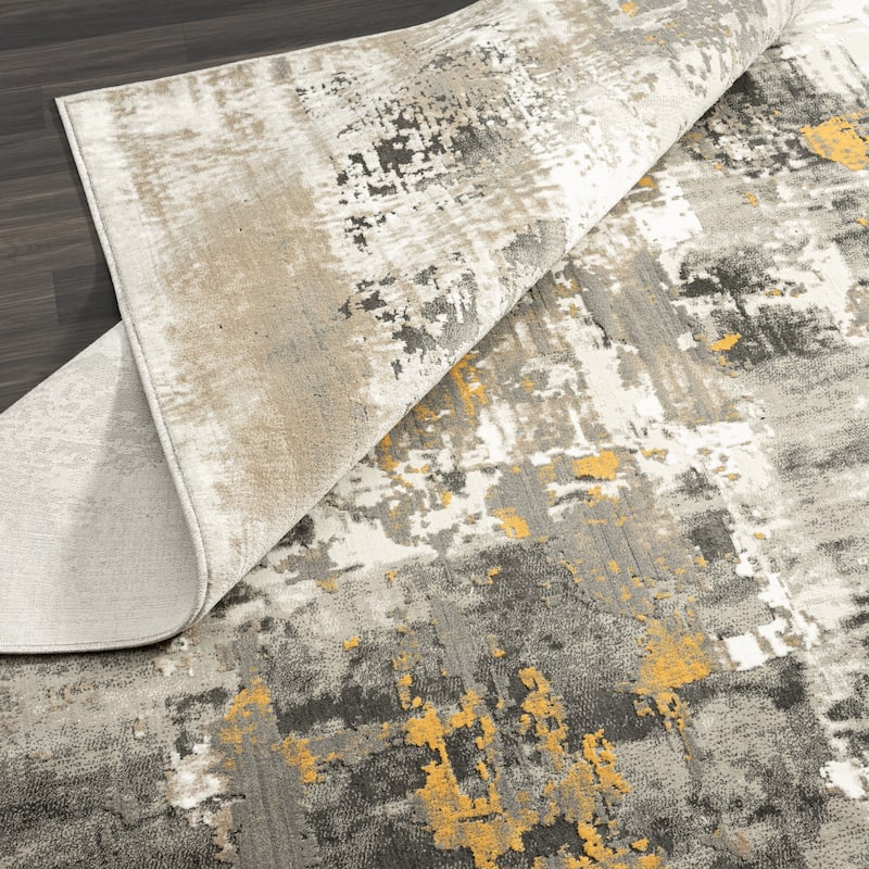 N Natori Serengeti Brushstroke Abstract Area Rug