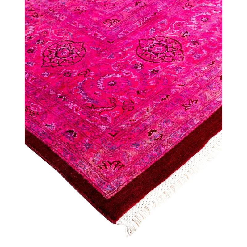Fine Vibrance One-of-a-Kind Hand-Knotted Area Rug - Pink, 9' 0" x 12' 8" - 9' 0" x 12' 8"