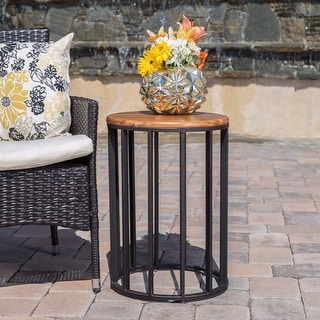 Canary Outdoor Acacia Wood Round Accent Table by Christopher Knight Home