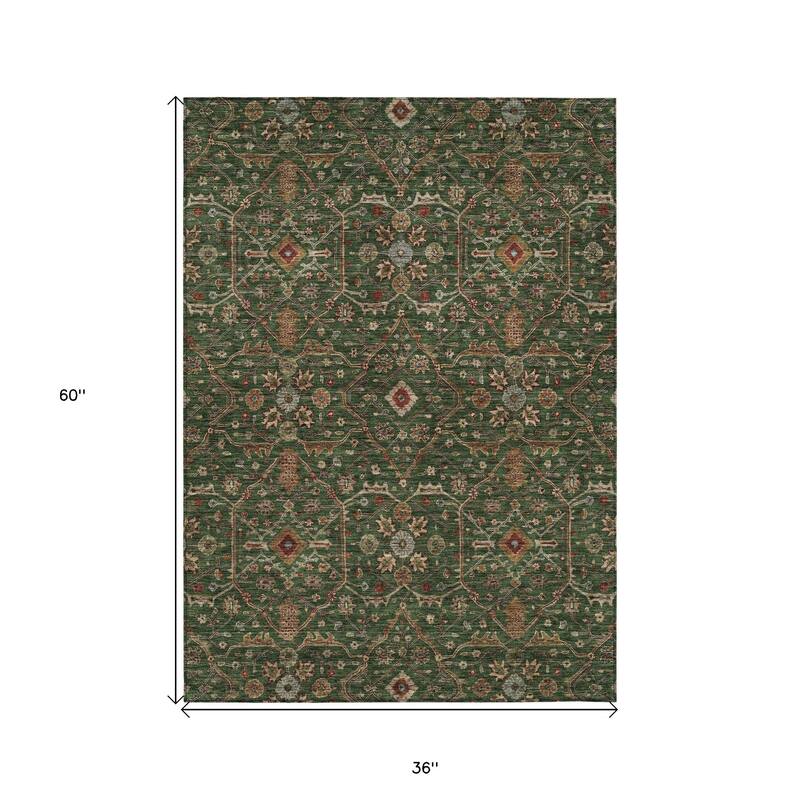 HomeRoots Floral Transitional Rectangle Outdoor Rug