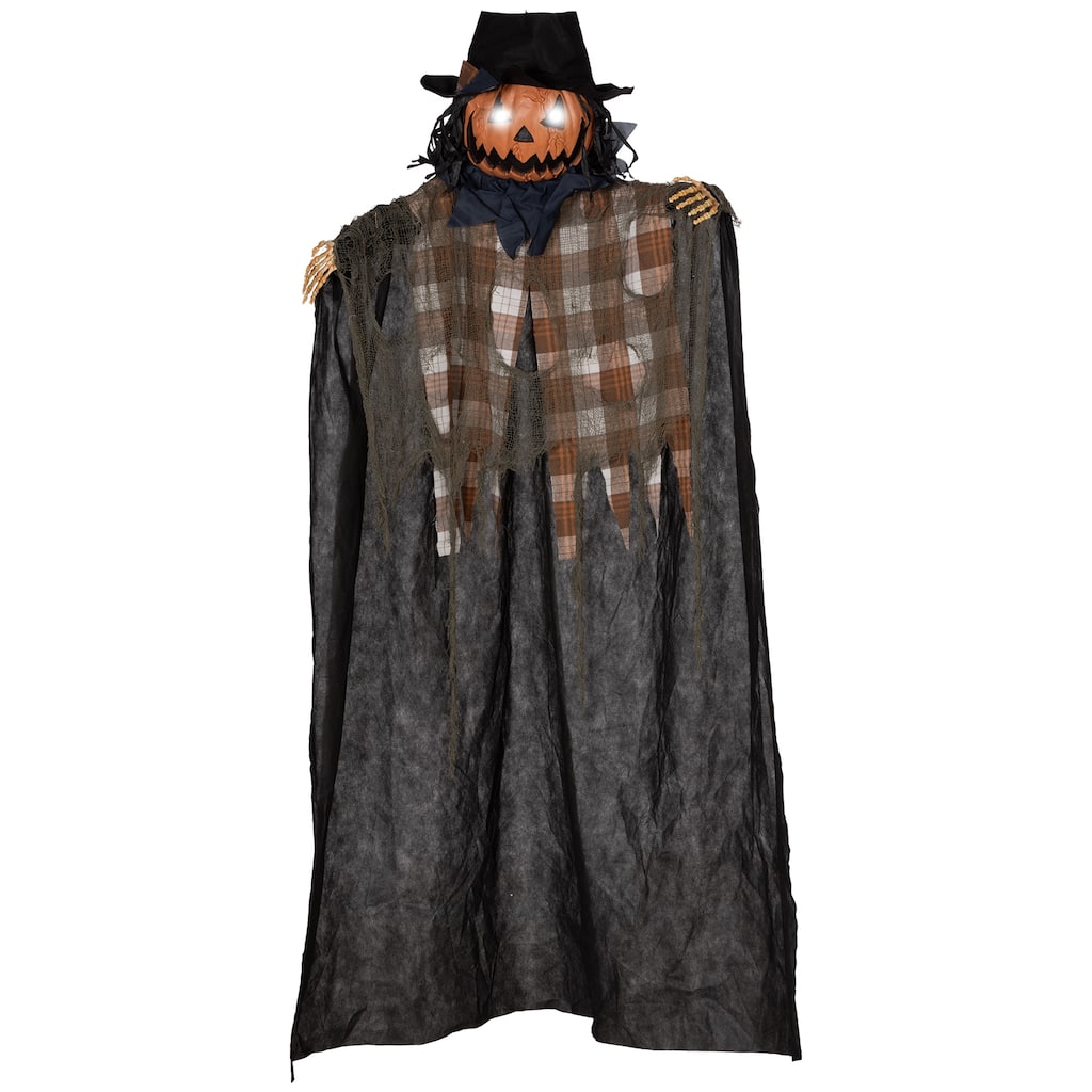 6FT Hanging Pumpkin Ghost Halloween Decor Light-Up Eyes Talking Sound Activated