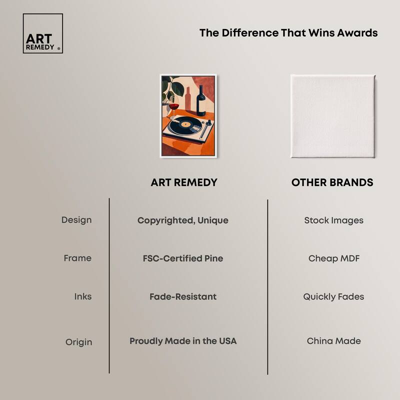 Vinyl and Wine Canvas by Art Remedy