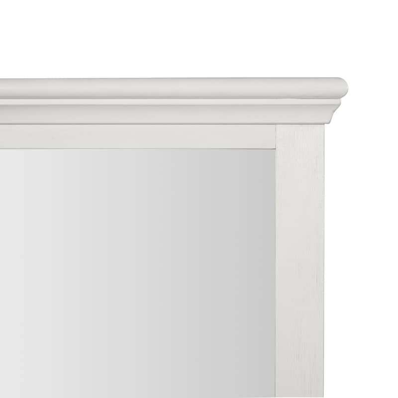 Furniture of America Eryndor Modern White 2-piece Solid Wood Dresser and Mirror Set