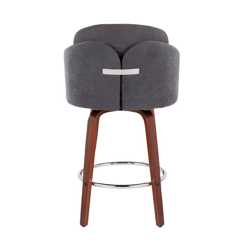 Dahlia Counter Stool with Walnut Wood (Set of 2)