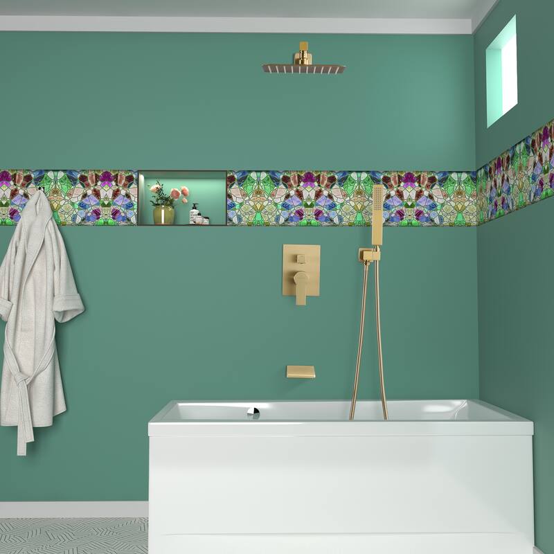 Wall Mount Shower Faucet and Tub Faucet with 10 inch Fixed Shower Head