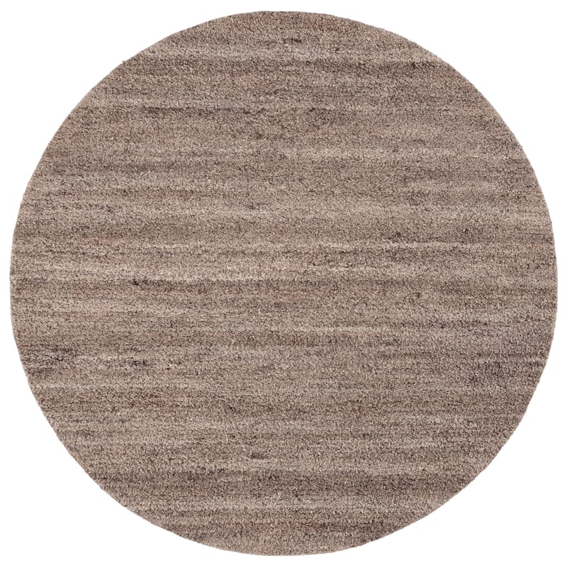 SAFAVIEH Handmade Himalaya Strolling Garden Modern & Contemporary Wool Rug - 6' Round - Natural/Light Brown