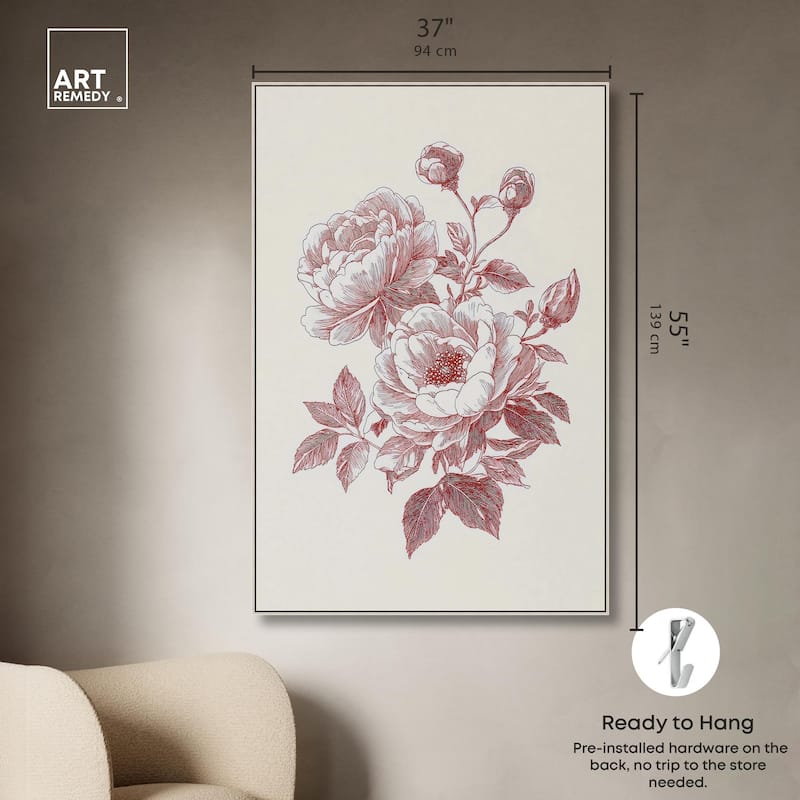 Breezy Red Pencil Blooms Canvas by Art Remedy