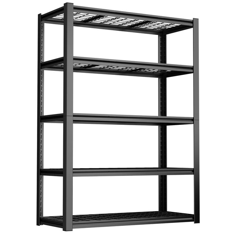59 Inches Metal Garage Storage Rack, Heavy-Duty Steel Moisture-Proof And Waterproof 5-Layer Adjustable Storage Shelving Unit