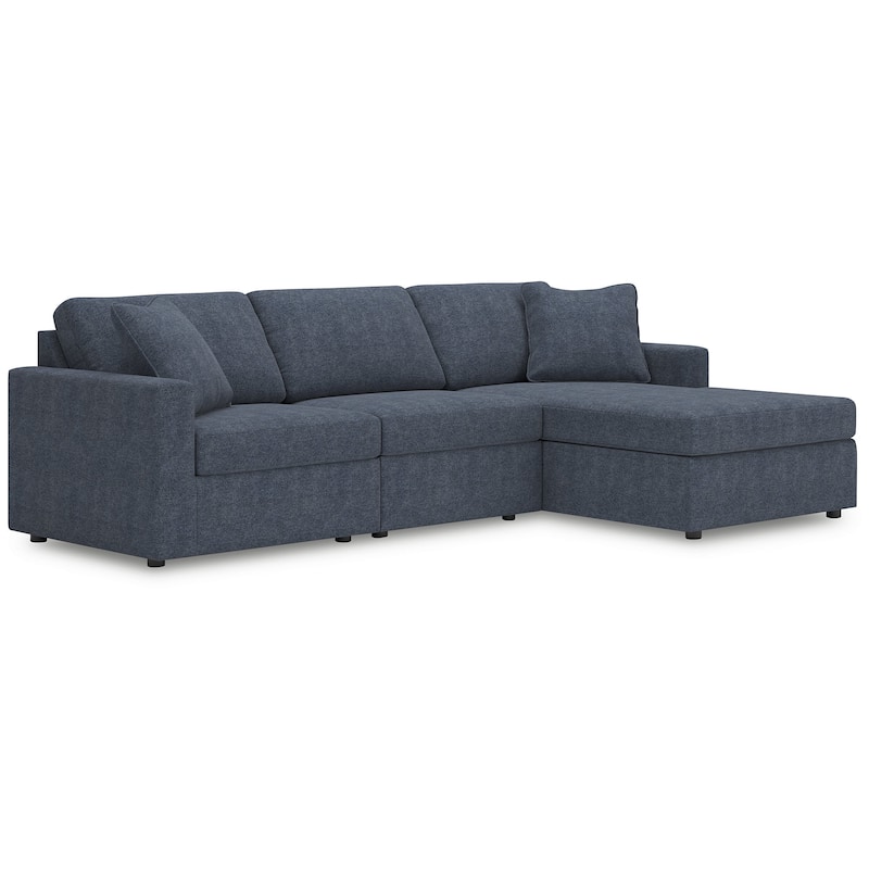 Signature Design by Ashley Modmax Blue 3-Piece Sectional with Chaise - 109" W x 68" D x 36" H - Right Facing