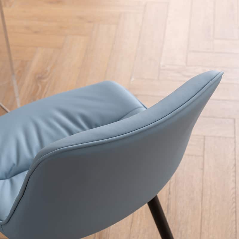 Faux Leather Dining Chairs Set of 2, Modern Upholstered Seat