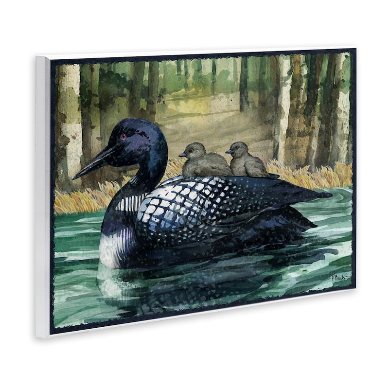 Stupell Loon Family on Lake Wall Plaque Art Design By Paul Brent