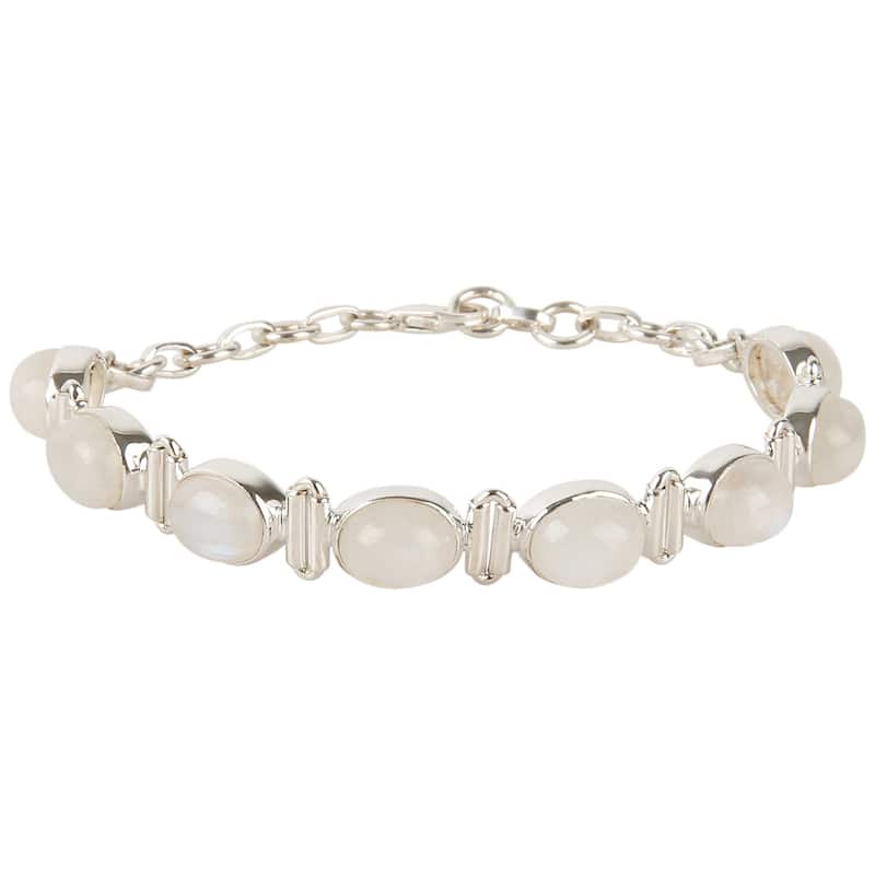 925 Sterling Silver Rainbow Moonstone Bracelet
