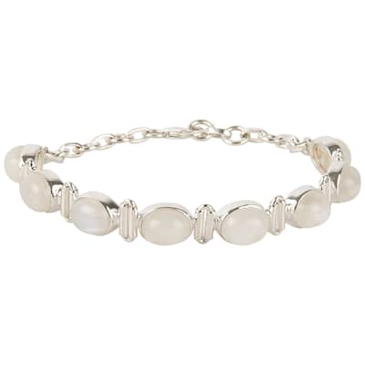 925 Sterling Silver Rainbow Moonstone Bracelet
