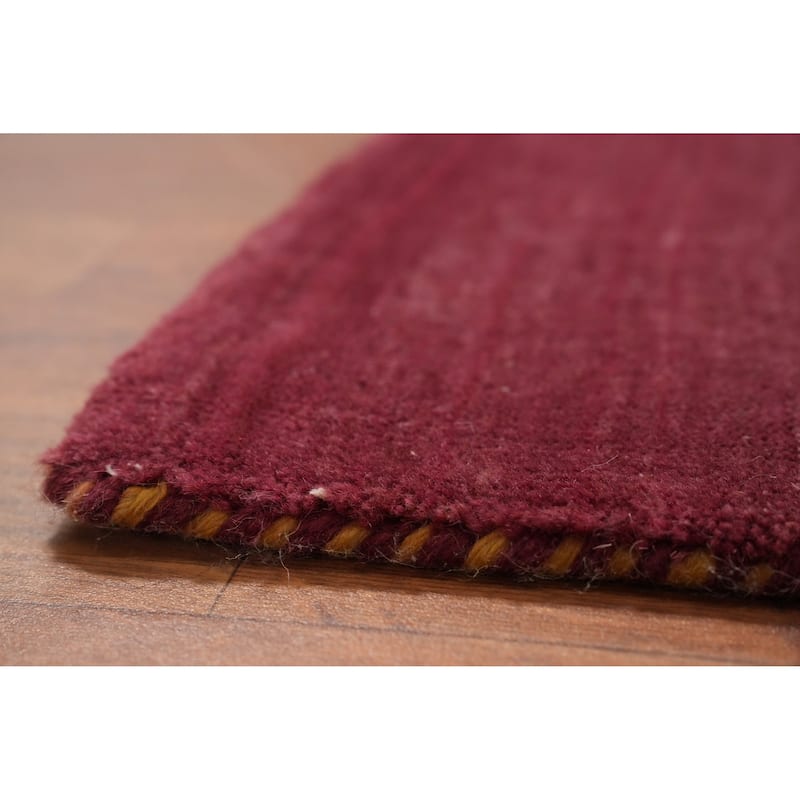 Hand Knotted Oriental 100% Wool Carpet Tribal Animal Pictorial Red Gabbeh Area Rug - 7' 10'' X 8' 4''