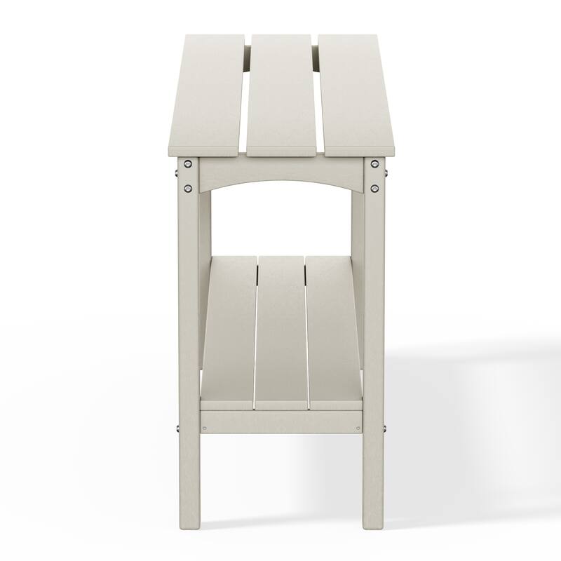 Laguna Hdpe All Weather Outdoor Patio Two Shelf Table