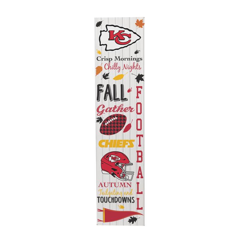 47" Double Sided Seasonal Porch Leaner, Kansas City Chiefs - 47" x 11.25"