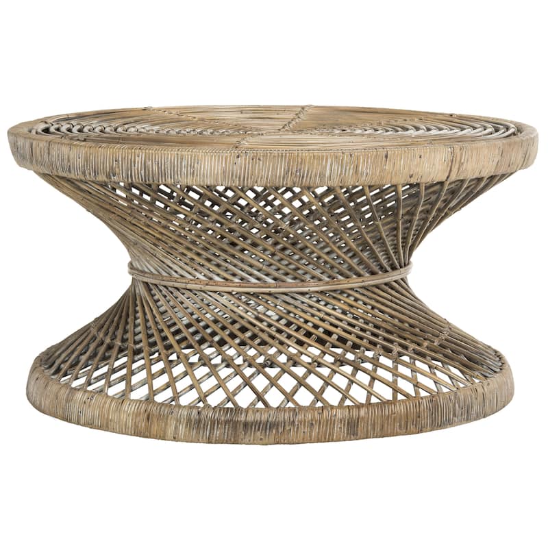 SAFAVIEH Efrat Large Bowed Black Coffee Table - 31.5" x 31.5" x 15.7" - 32Wx32Dx16H - Grey