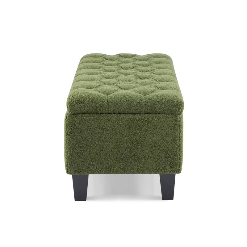 Ottilie Contemporary Button-Tufted Storage Ottoman Bench by Christopher Knight Home