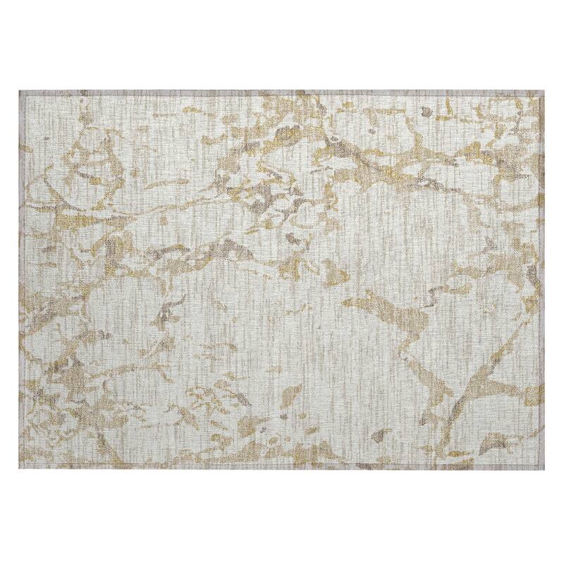 Machine Washable Indoor/ Outdoor Abstract Camo Chantille Rug