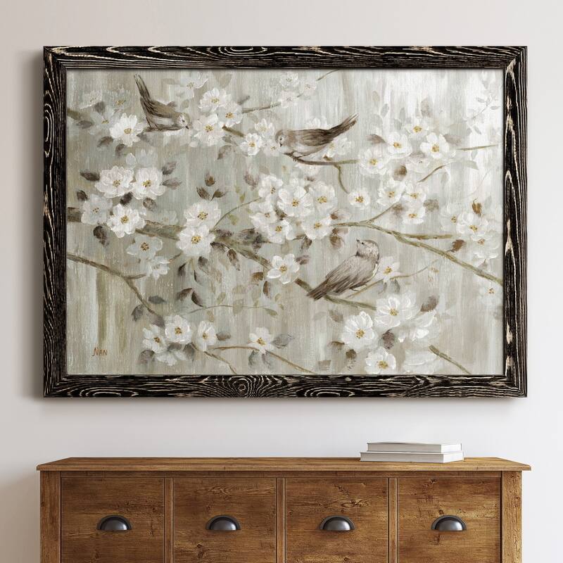 Neutral Spring Birds-Premium Framed Canvas - Ready to Hang