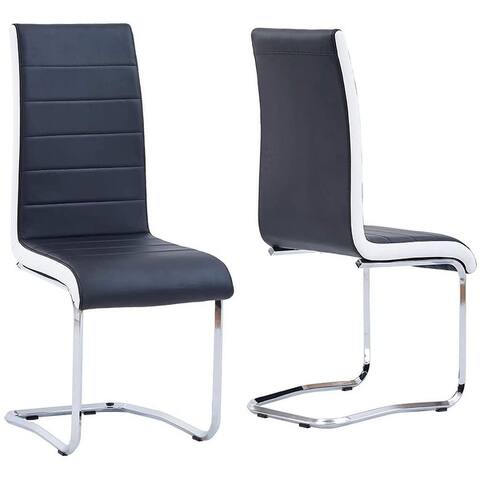Modern Dining Chairs Set Kitchen Chairs with Faux Leather Padded Seat for Dining Room,Kitchen,Living Room