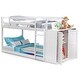 preview thumbnail 4 of 8, Twin Size Bunk Bed with Convertible Bookcase and Ladder-White
