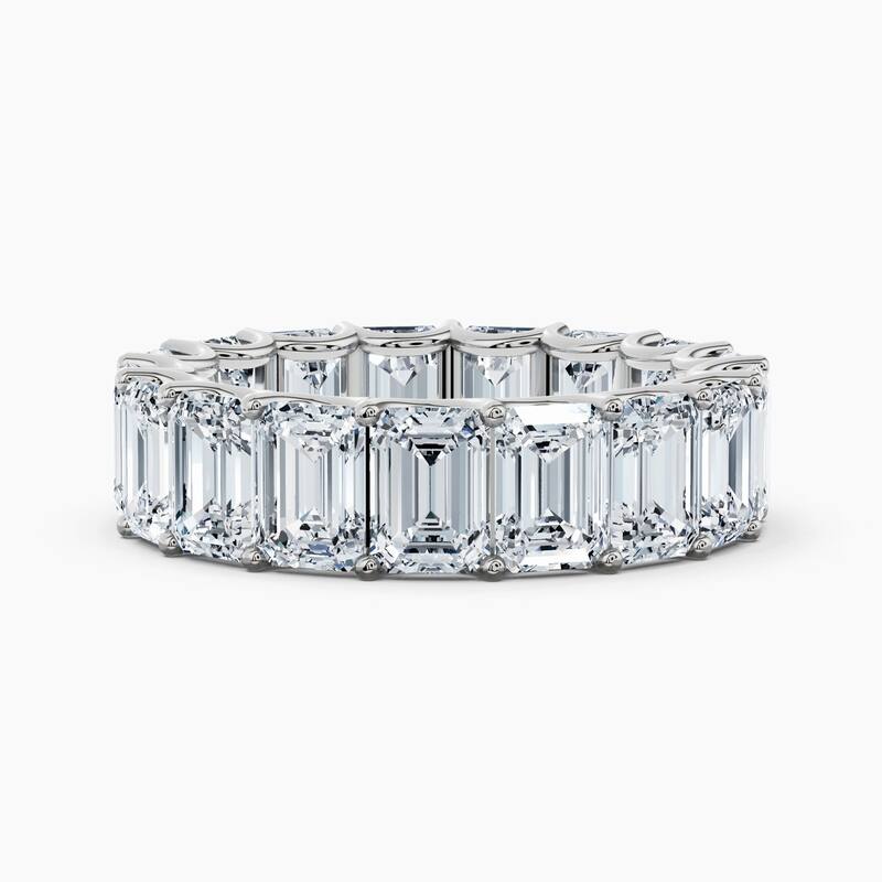 Auriya 14k Gold Emerald North-South Lab Grown Diamond Eternity Band 2.90 - 12.75 ct. tw. (F-G, VS) - 8.50 ct. wt. - 8 - White