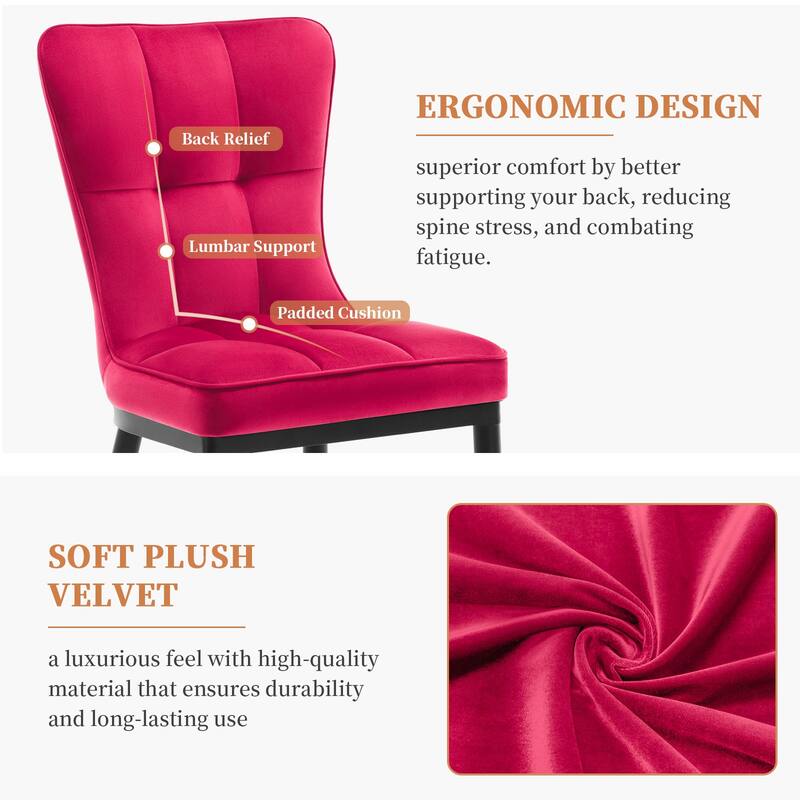 Modern Velvet Upholstered Dining Chairs, Set of 2/4 - 35.8"H x 18.9"W x 23.2"D