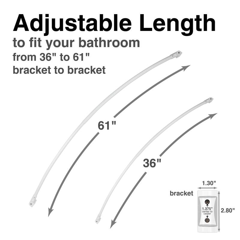 Curved Shower Curtain Rod Adjustable 36 to 61 inches by JS Jackson Supplies