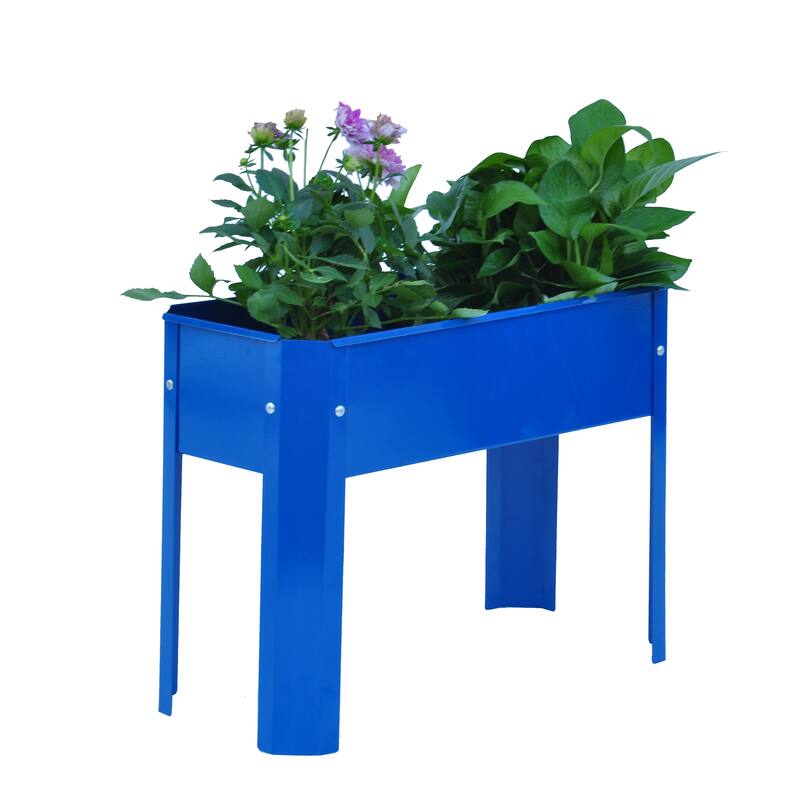 Outdoor Galvanized Raised Garden Bed Elevated Garden Planter Flowerpot Box with Legs for Gardening Vegetables Flower