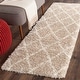 preview thumbnail 7 of 57, SAFAVIEH Montreal Shag Leefke Trellis 2-inch Thick Rug 2'3" x 7' Runner - Beige/Ivory