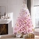 preview thumbnail 9 of 11, Yaheetech Premium 6ft/7.5ft Snow Flocked Artificial Decorative Christmas Tree, Pink 7.5 Foot