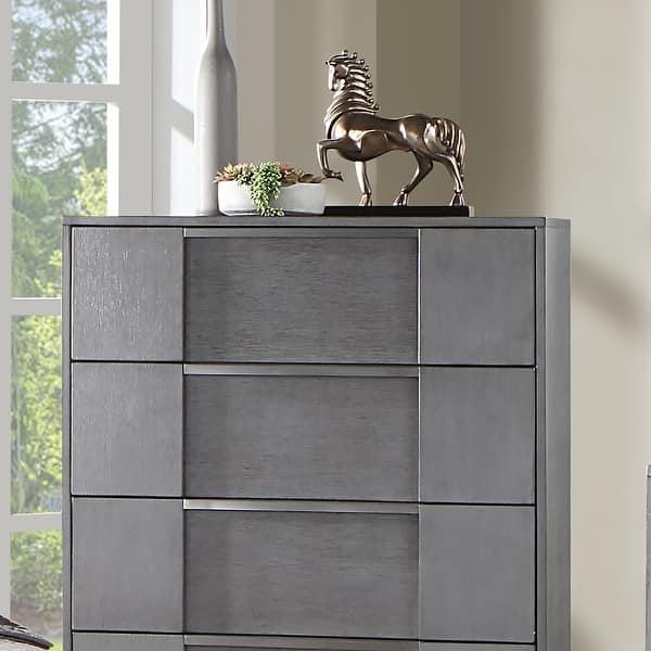 Furniture of America Tona Contemporary Grey Wood 5-Drawer Tall Dresser -  Bed Bath & Beyond - 40341245