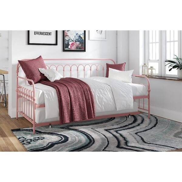 ビング＆グロンデール　ダブルハンドルプレート Novogratz Bright Pop Twin Metal Daybed with Twin Trundle Bed