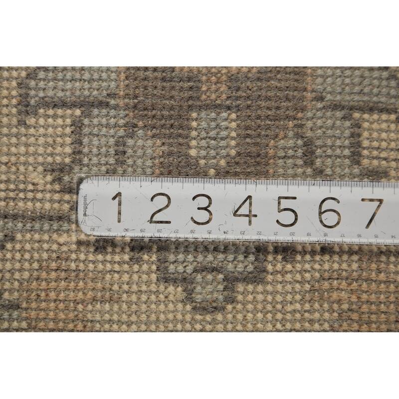 Brown Floral Oushak Indian Area Rug Hand-Knotted Wool Carpet - 9'0"x 11'10"