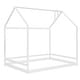 preview thumbnail 20 of 40, Full Size Wood House Platform Bed, Wooden Bedframe with Roof