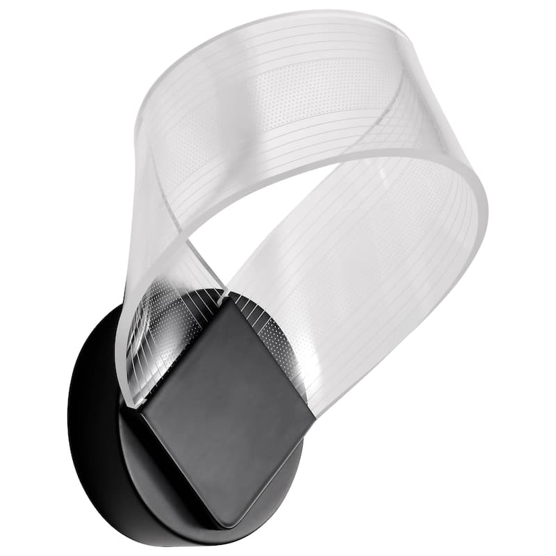 Barnett LED Wall Sconce Matte Black Silk Screened Acrylic Lens
