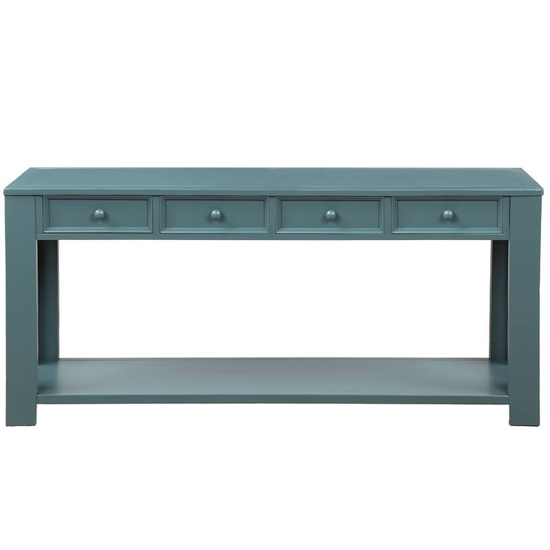 Console Table with Storage Drawers and Bottom Shelf