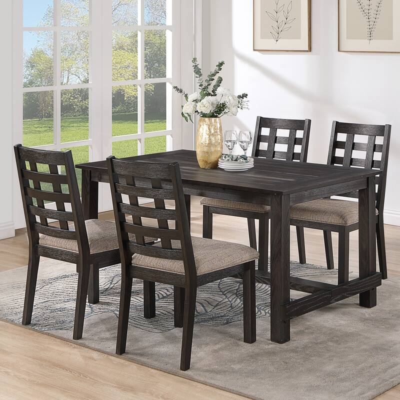 Rectangular Wooden Dining Table in Espresso