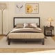 preview thumbnail 24 of 24, HOMCOM Full Size Bed Frame with Upholstered Headboard, Platform Bed Frame with Wooden Slats